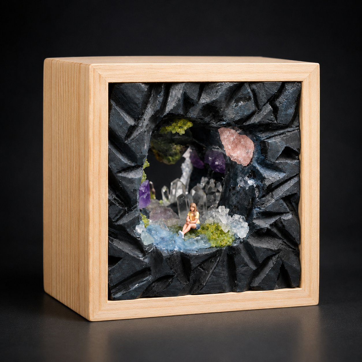 Crystal Cave Night Light – Quartz, Amethyst & Peridot