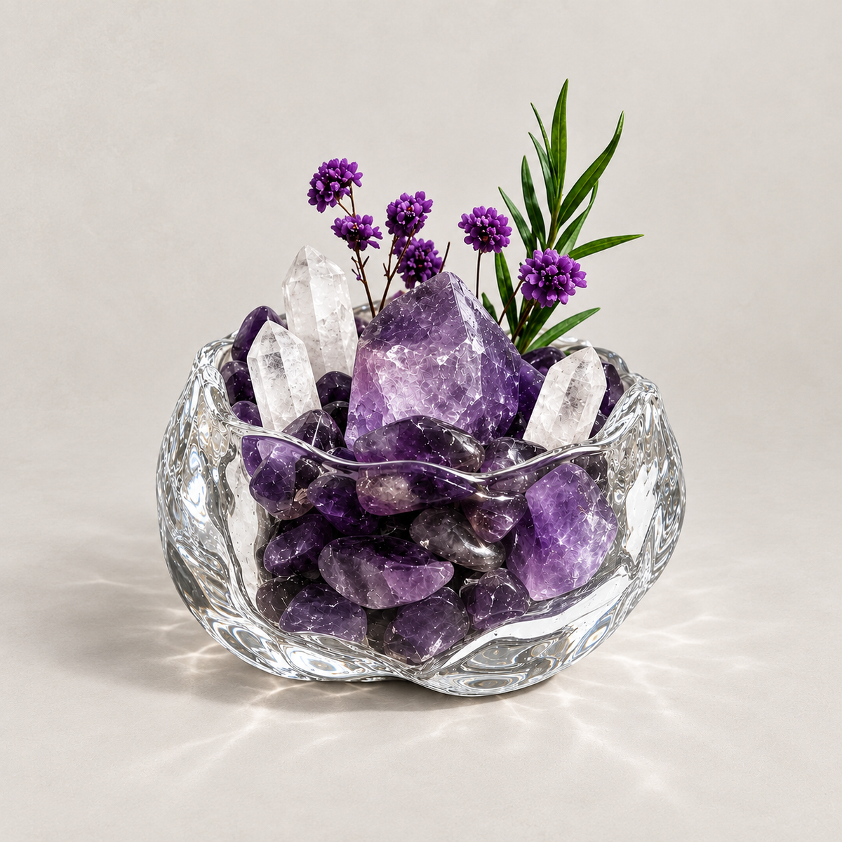 Amethyst Botanical Garden – Glass Bowl Decor