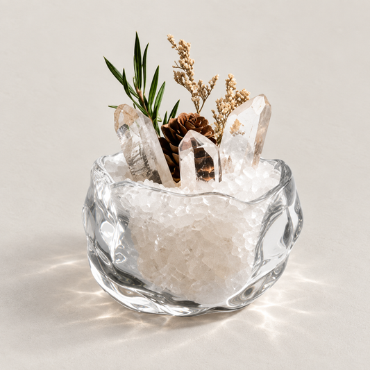 Clear Quartz Crystal Garden – Botanical Desk Decor