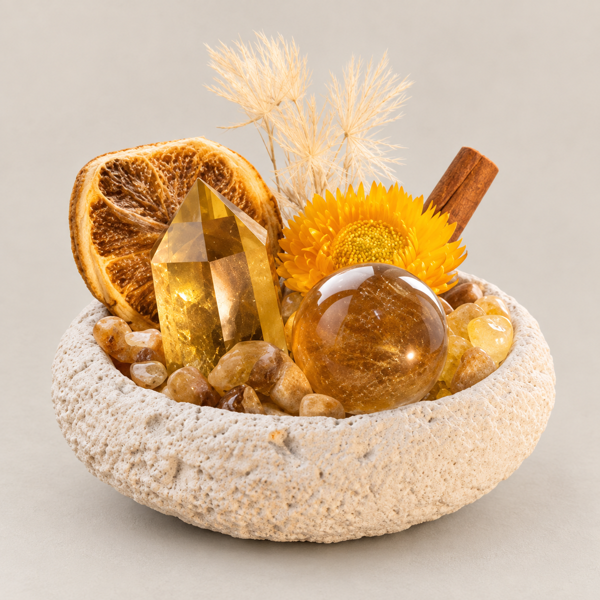 Citrine Garden – Textured White Bowl Decor