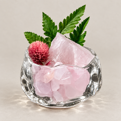Rose Quartz Botanical Garden – Mini Crystal Decor