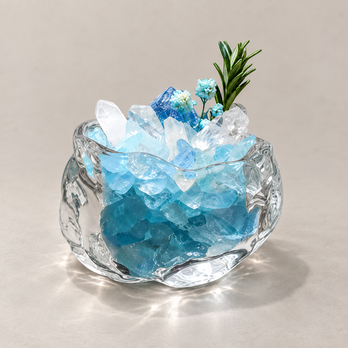 Aquamarine Garden – Mini Glass Bowl Decor