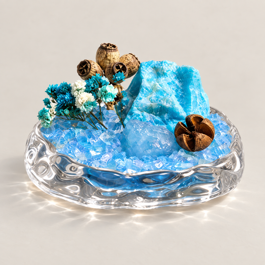 Aquamarine Crystal Garden – Glacier Glass Tray