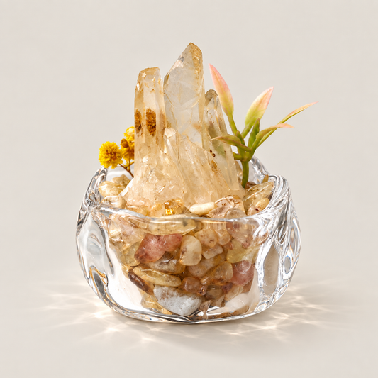 Brazilian Citrine Garden – Mini Yellow Floral Decor