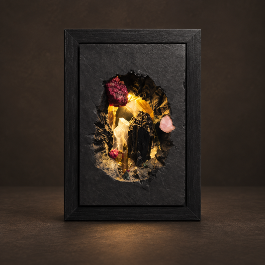 Midnight Mineral Cave Night Light – Crystal Diorama