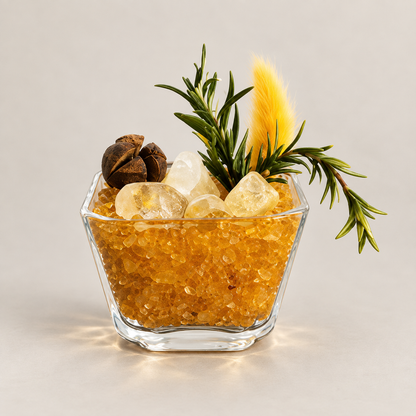 Citrine Crystal Garden – Golden Miniature Decor