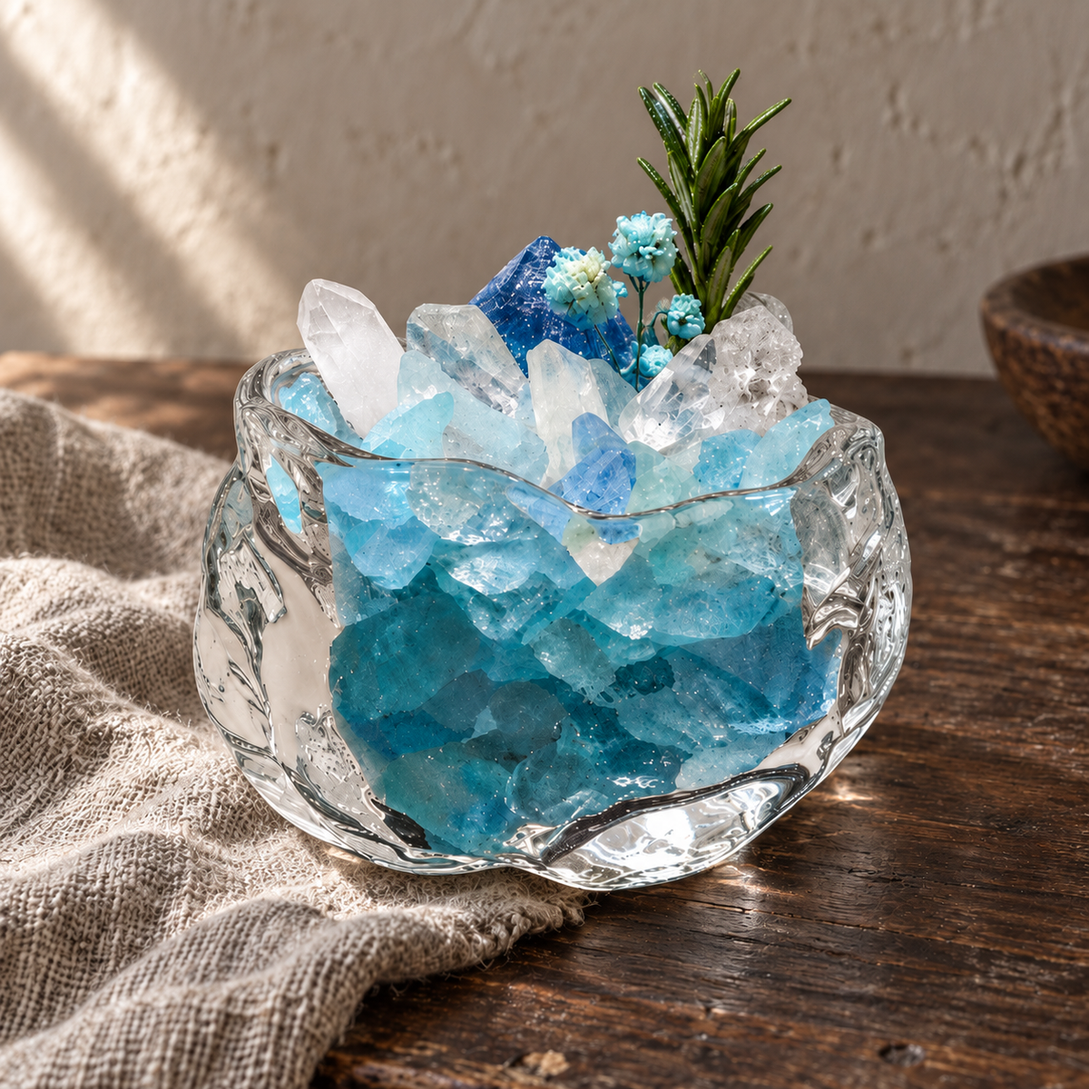 Aquamarine Garden – Mini Glass Bowl Decor