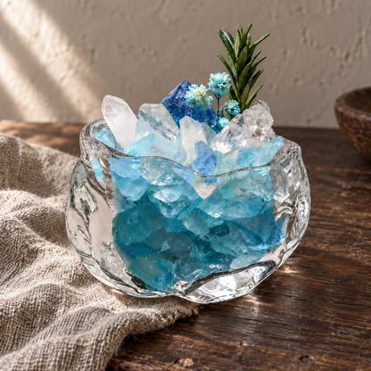 Aquamarine Garden – Mini Glass Bowl Decor