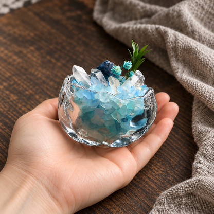 Aquamarine Garden – Mini Glass Bowl Decor