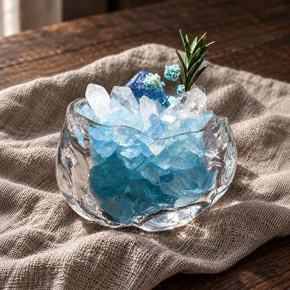 Aquamarine Garden – Mini Glass Bowl Decor