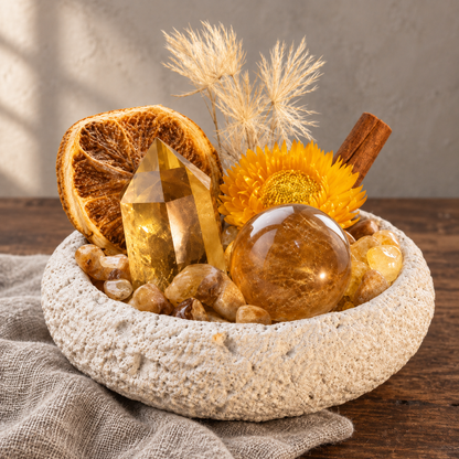 Citrine Garden – Textured White Bowl Decor