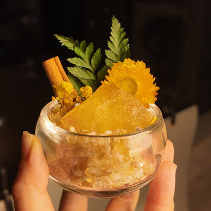Citrine Mini Crystal Garden – Glass Bowl Decor