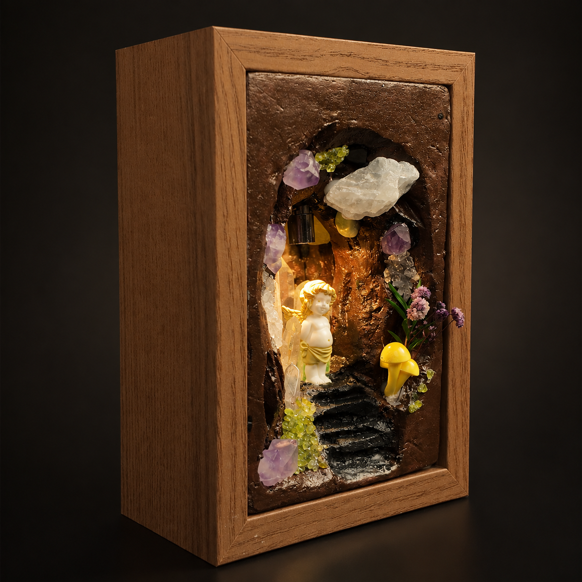 Angel Crystal Cave Night Light – Enchanted Diorama