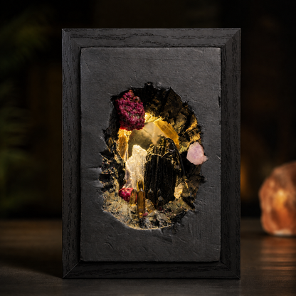 Midnight Mineral Cave Night Light – Crystal Diorama
