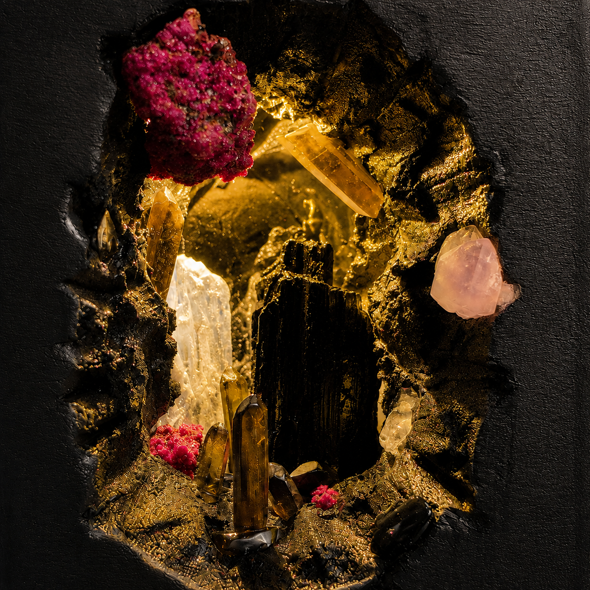 Midnight Mineral Cave Night Light – Crystal Diorama