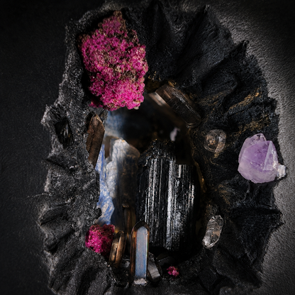 Midnight Mineral Cave Night Light – Crystal Diorama