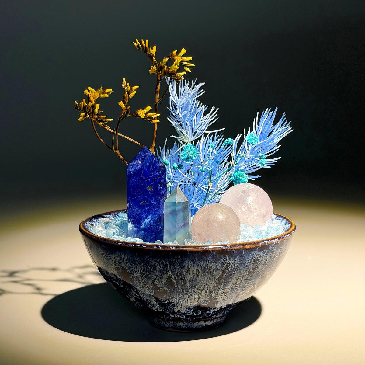 Ocean Blue Sodalite Garden – Ceramic Bowl