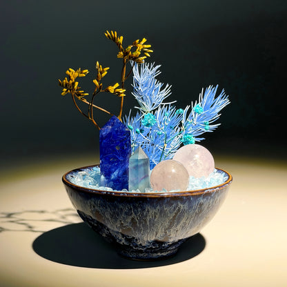 Ocean Blue Sodalite Garden – Ceramic Bowl