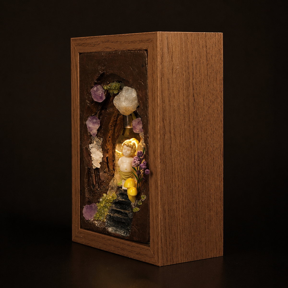 Angel Crystal Cave Night Light – Enchanted Diorama