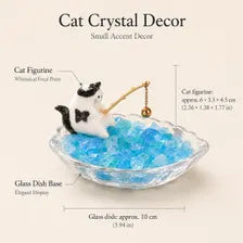 Fishing Cat Aquamarine Garden – Whimsical Decor