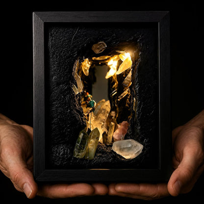 Rock Climber Crystal Cave Night Light – Mini Diorama