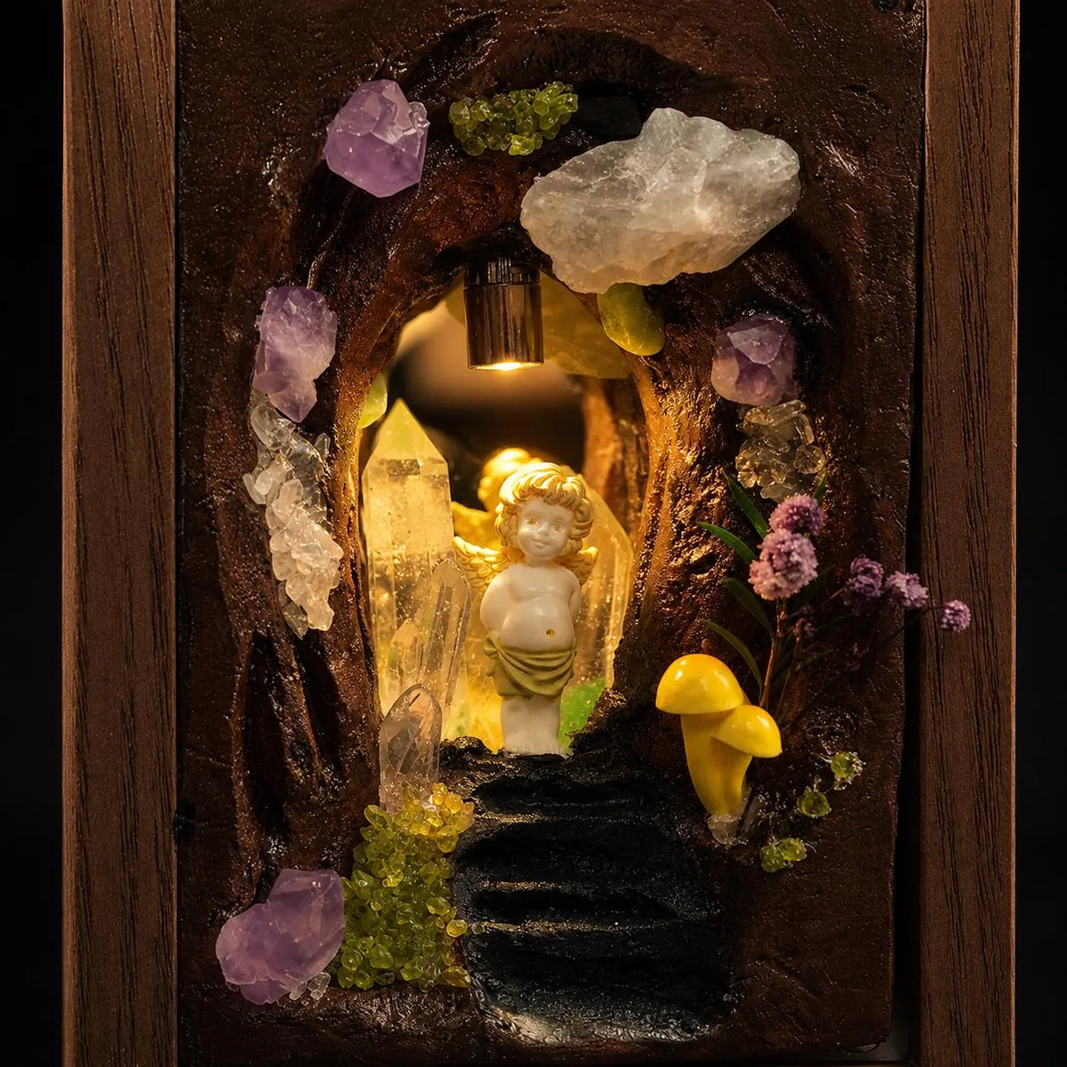 Angel Crystal Cave Night Light – Enchanted Diorama