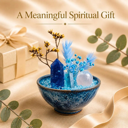 Ocean Blue Sodalite Garden – Ceramic Bowl