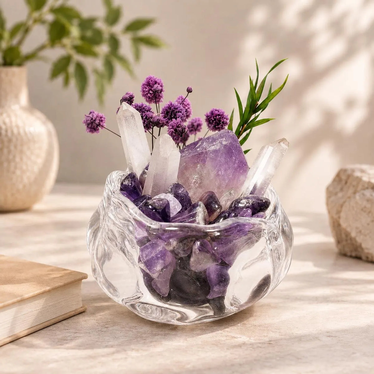 Amethyst Botanical Garden – Glass Bowl Decor