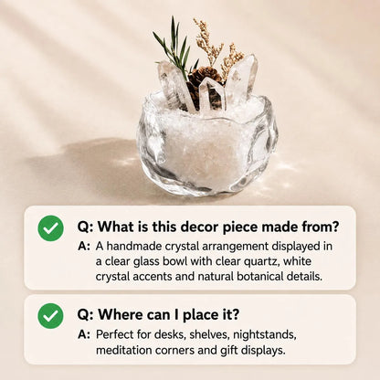 Clear Quartz Crystal Garden – Botanical Desk Decor
