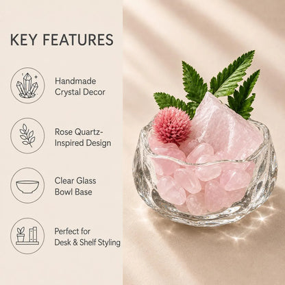 Rose Quartz Botanical Garden – Mini Crystal Decor