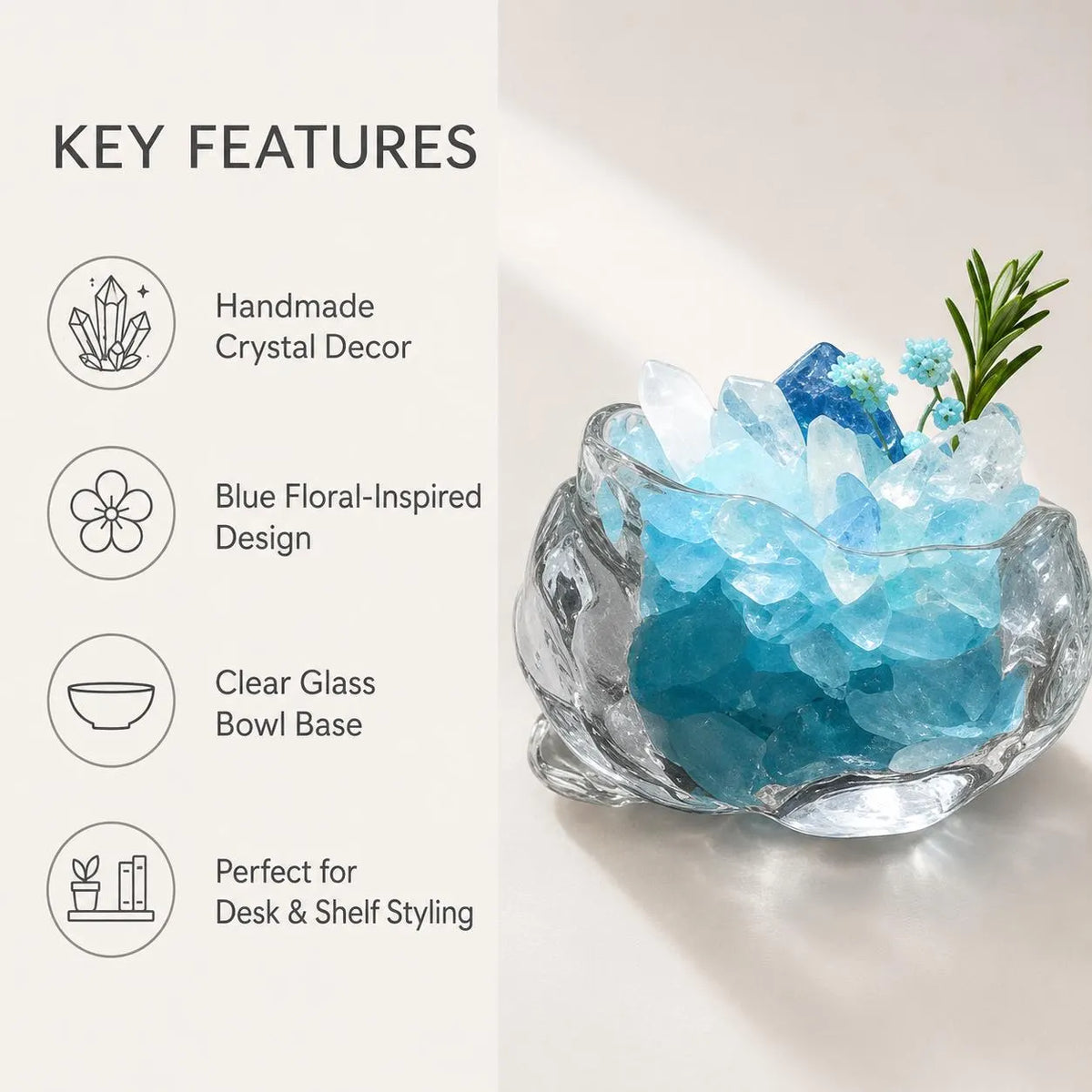 Aquamarine Garden – Mini Glass Bowl Decor