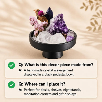 Amethyst Geode Garden – Black Pedestal Bowl
