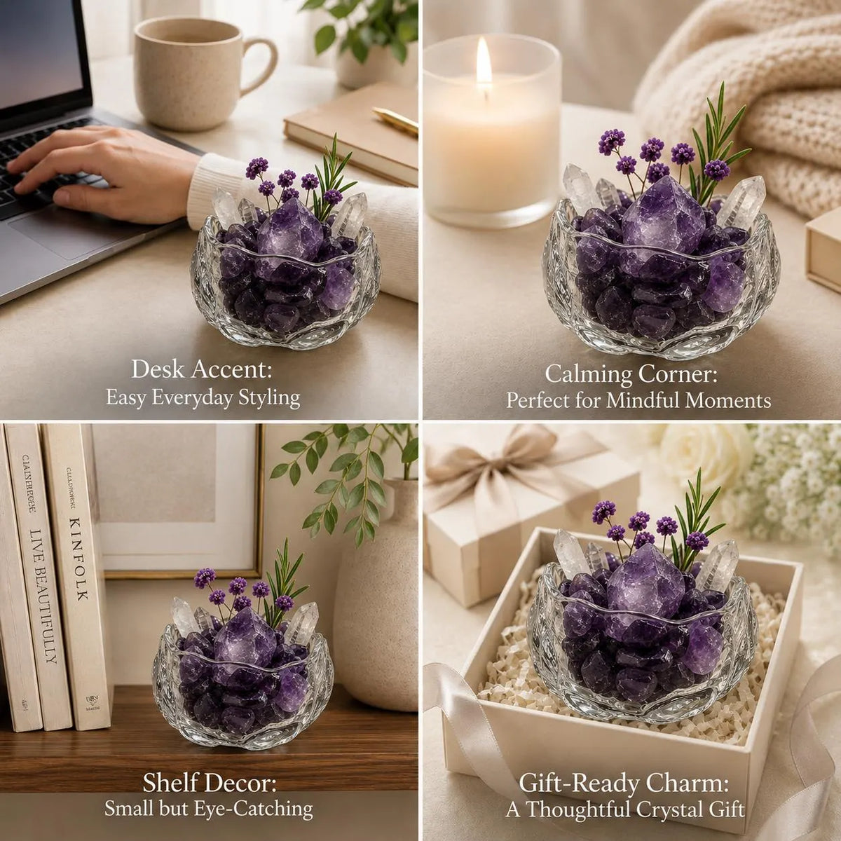 Amethyst Botanical Garden – Glass Bowl Decor