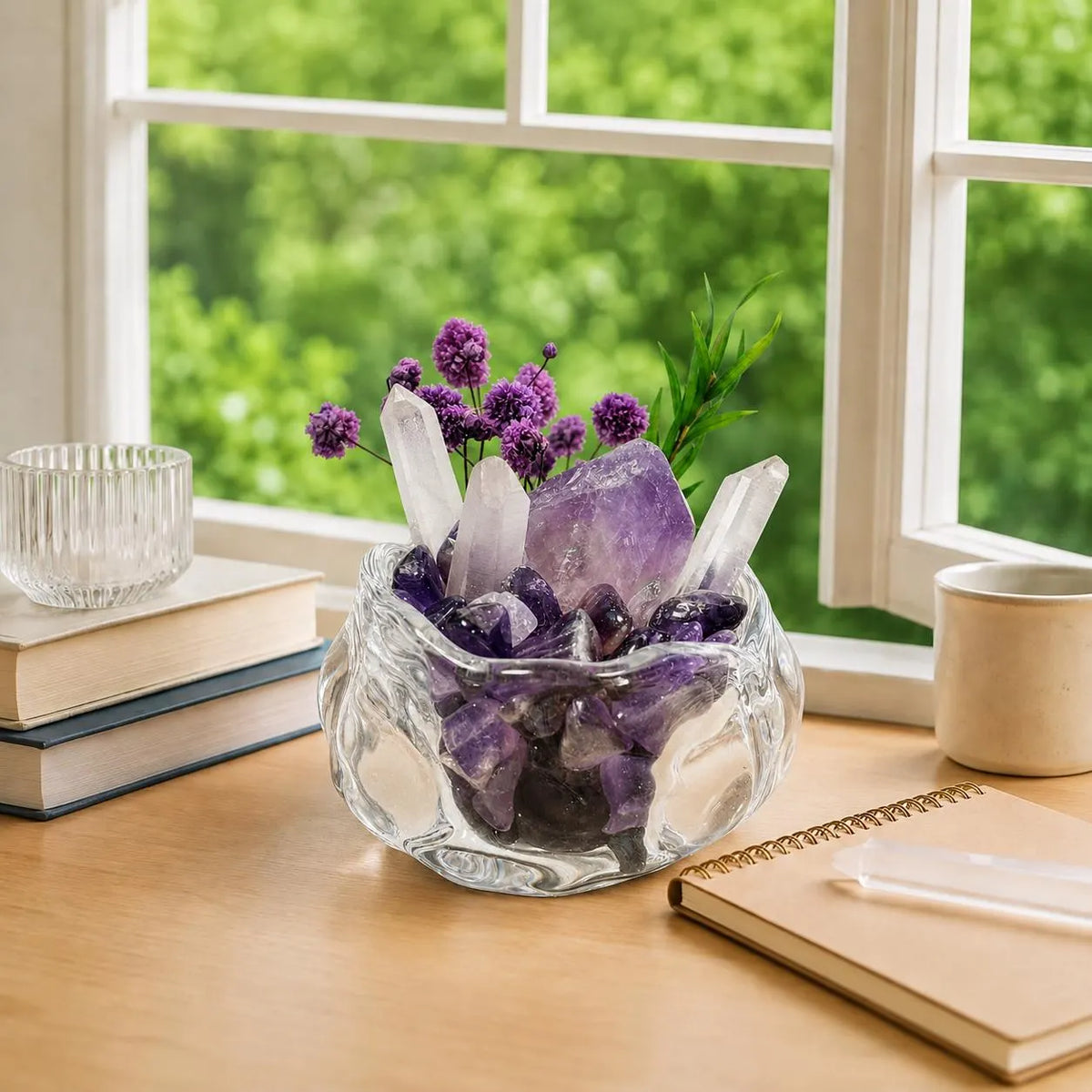 Amethyst Botanical Garden – Glass Bowl Decor