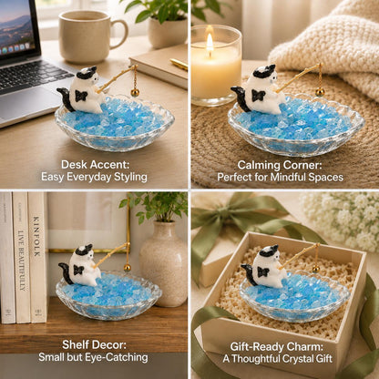 Fishing Cat Aquamarine Garden – Whimsical Decor