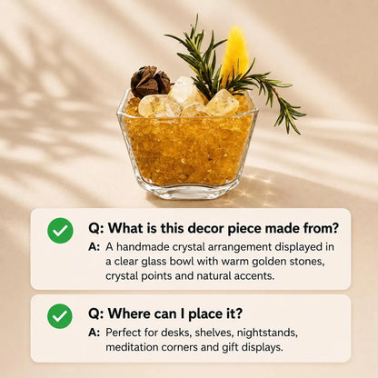 Citrine Crystal Garden – Golden Miniature Decor