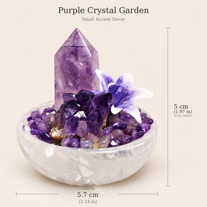 Mini crystal garden dimensions: approximately 5.7 cm wide and 5 cm arranged height