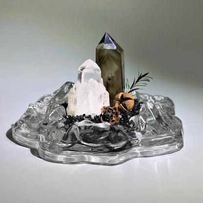 Brazilian Clear & Smoky Quartz Garden – Mineral Decor