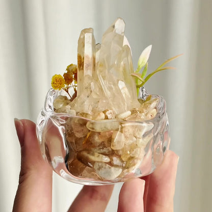 Brazilian Citrine Garden – Mini Yellow Floral Decor