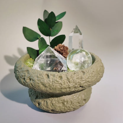 Peridot & Clear Quartz Garden – Pyramid, Sphere & Point