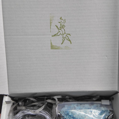 Aquamarine & Clear Quartz Crystal Garden – Blue Flowers & Glass Bowl