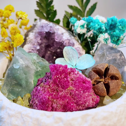 Amethyst Geode Crystal Garden – Colorful Mineral Decor