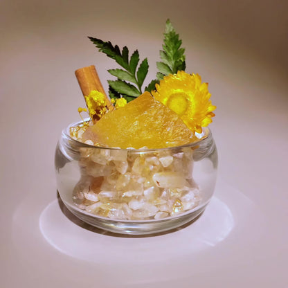 Citrine Mini Crystal Garden – Glass Bowl Decor