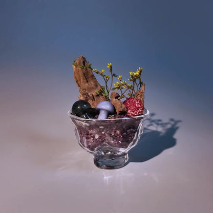 Garnet Crystal Mushroom Garden – Woodland Decor