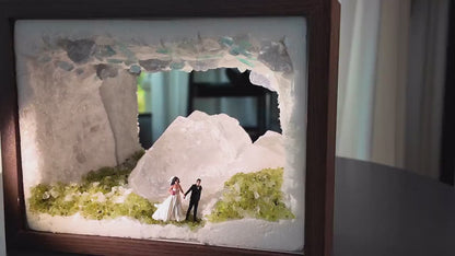 Wedding Crystal Diorama Night Light – Bride & Groom