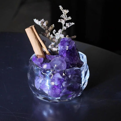 Amethyst Cluster & Sphere Garden – Purple Crystal Decor