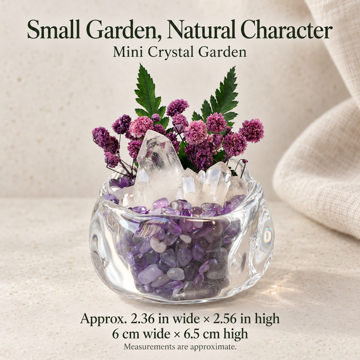 Approximate size: 2.36 inches wide by 2.56 inches high, or 6 by 6.5 cm